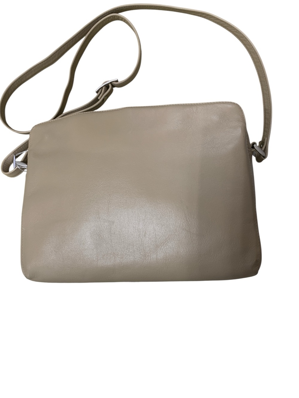 Derek Alexander Minimal Taupe Leather Crossbody Bag - Smooth Finish
